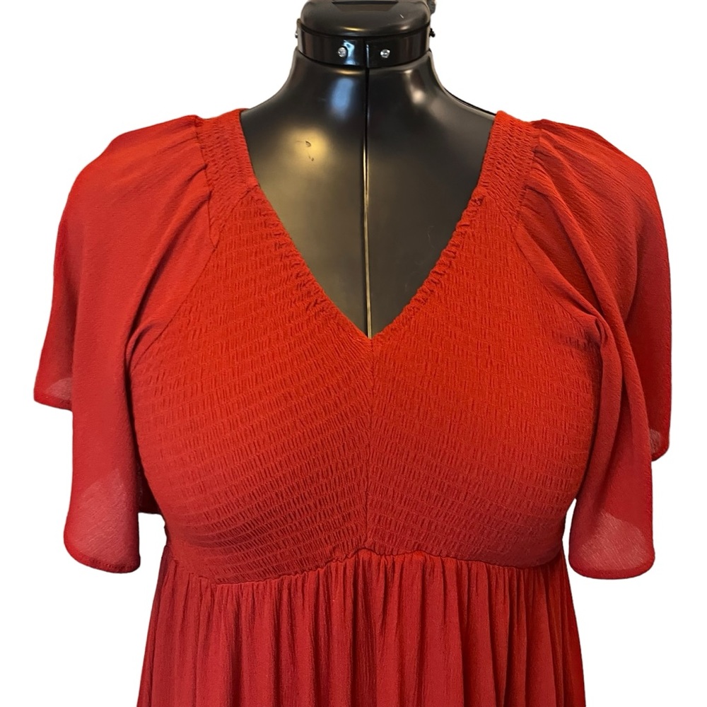 Baltic Born Felicity Midi/Maxi Dress with Smocked Top in Rust - Picture 5 of 16